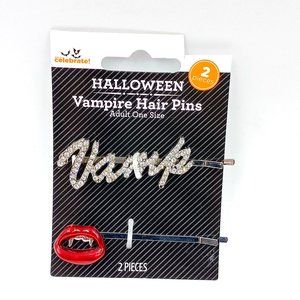 Way to Celebrate! Halloween Vampire Hair Clips Rhinestone Vamp Blood Red Lips